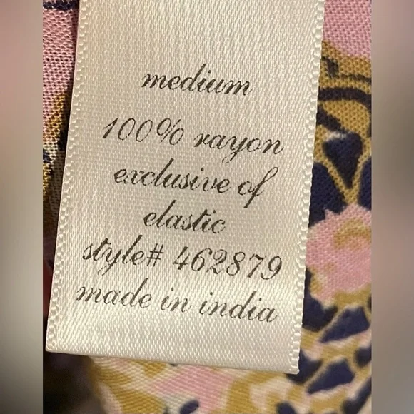 Francesca’s Blue Rain Boho Maxi Skirt Size M–Multicolor Paisley Print Side Slits - Picture 5 of 7